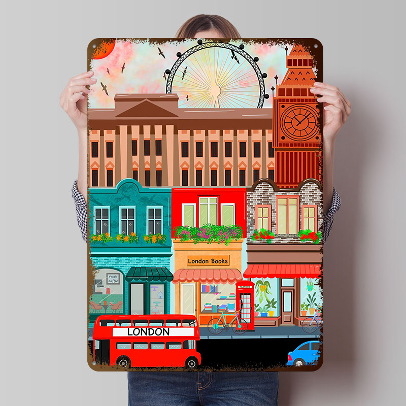 Retro Gaming In London - Pôster de Metal Vintage Personalizado de