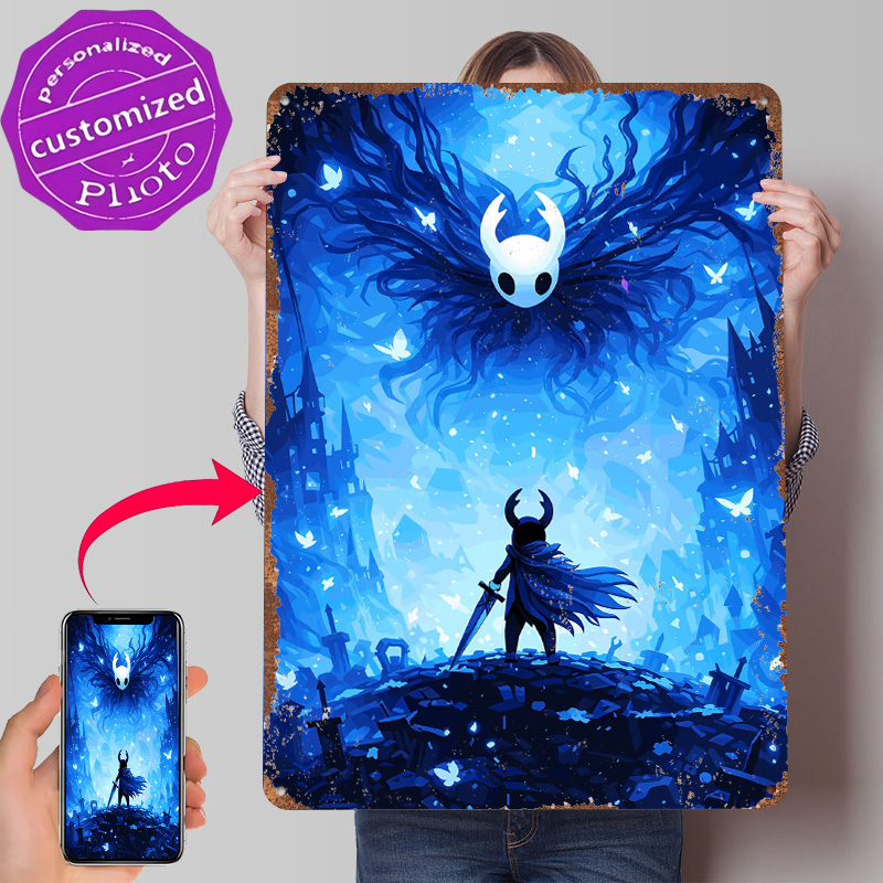 Retro Knight Gaming - Placa de Metal Personalizada Hollow Knight