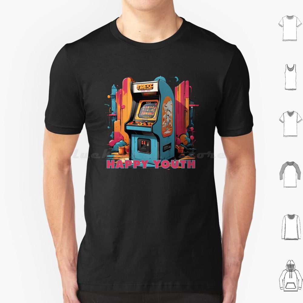 Game Retro Gaming - Feliz juventude-arcade t camisa das mulheres