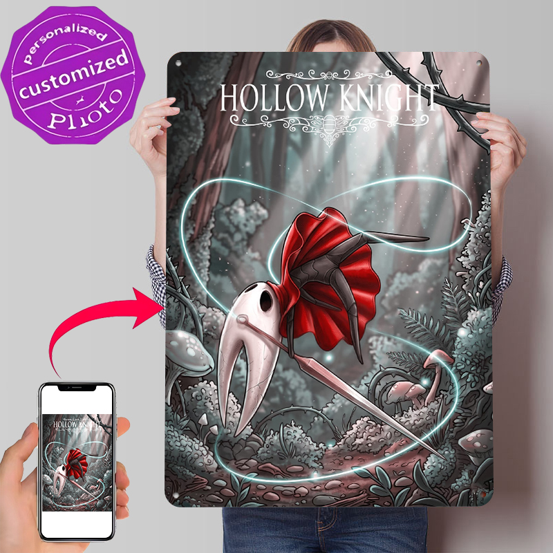 Retro Knight Gaming - Pôster de Metal Personalizado Hollow Knight