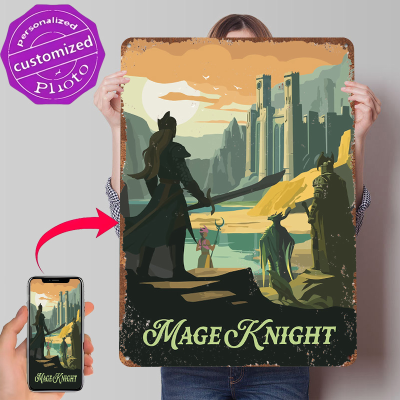 Retro Knight Gaming - Pôster Impresso Inspirado no Jogo Mage