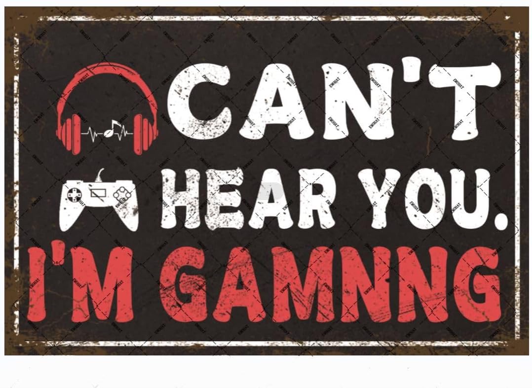 Game Retro Gaming - EMOHAT Placa de Metal para Sala