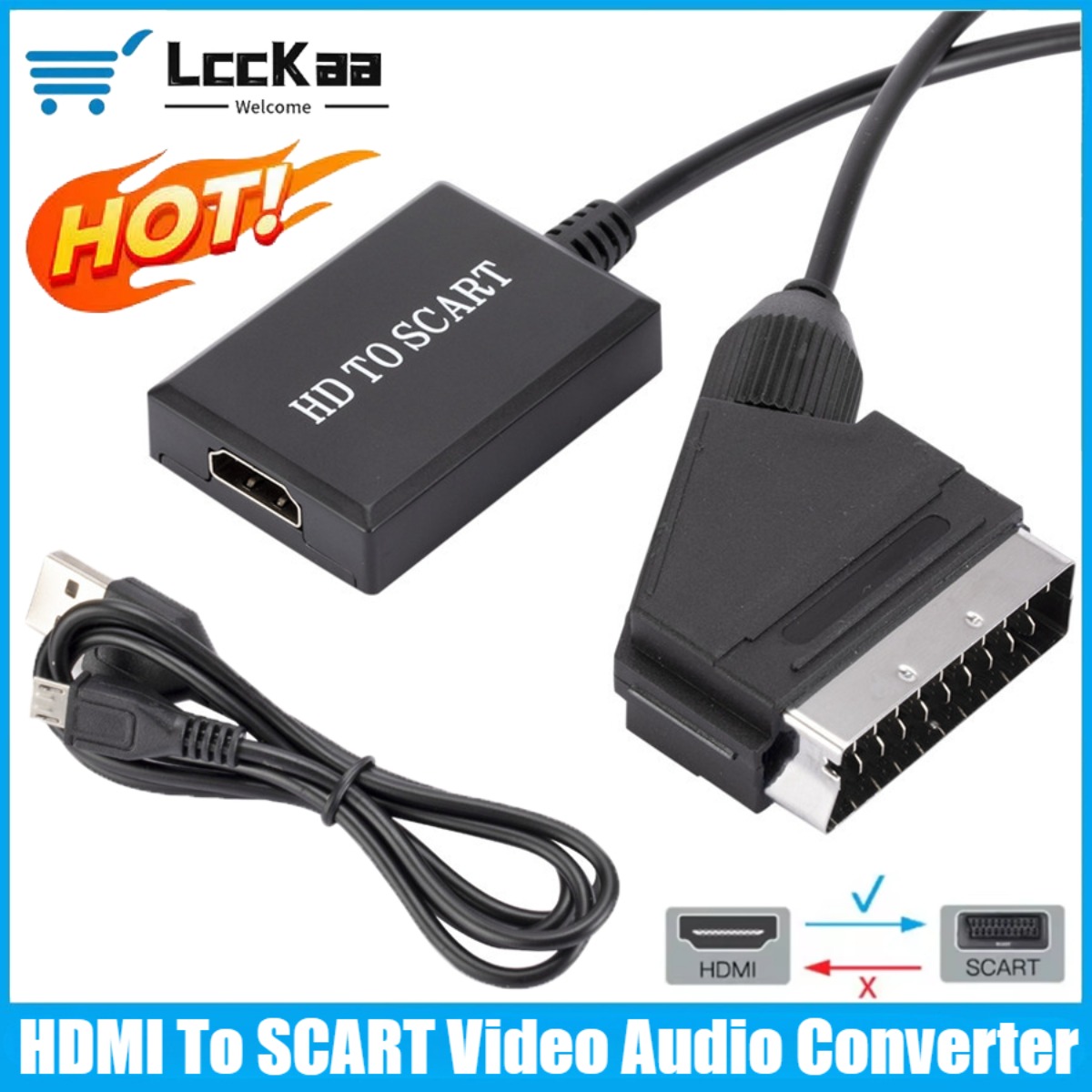 Scart To Hdmi - LccKaa 1080P HDMI para adaptador SCART