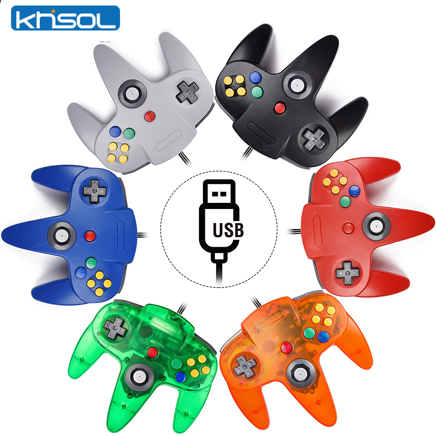 Retro Gaming Accessories - N64 controlador clássico usb com fio