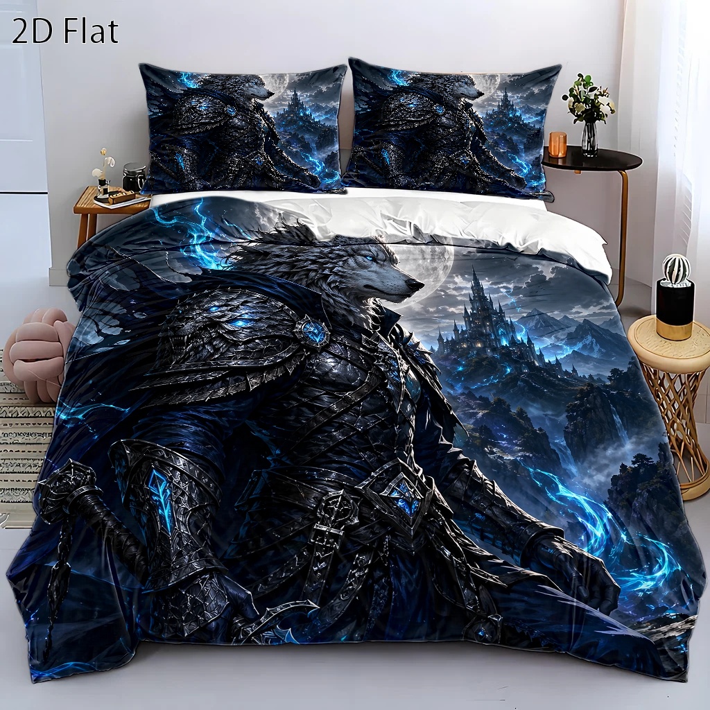 Retro Knight Gaming - Conjunto de Capa de Edredom Estampada
