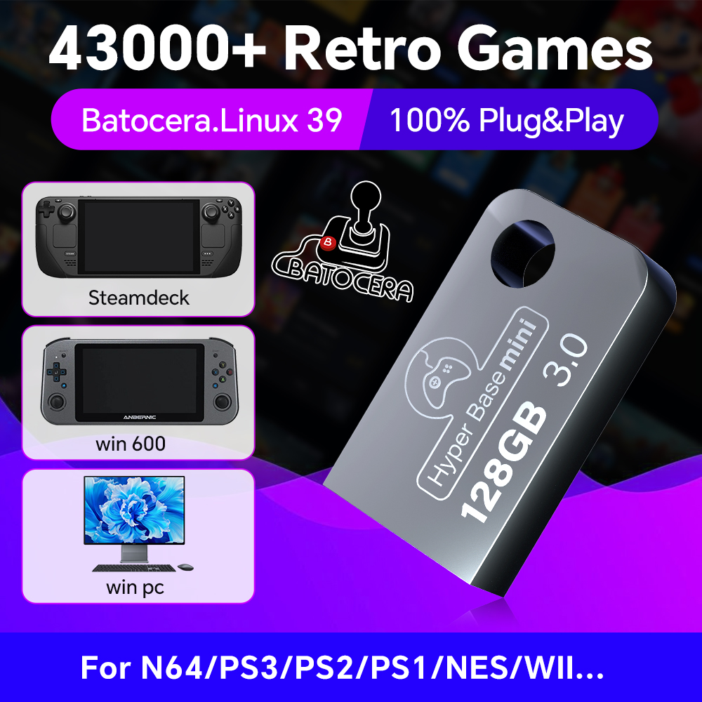 Retro Gaming Play Zone - Batocera 128g usb flash drive para