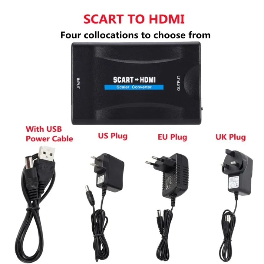 1080p scart para hdmi-adaptado - Scart To Hdmi avaliação e preço