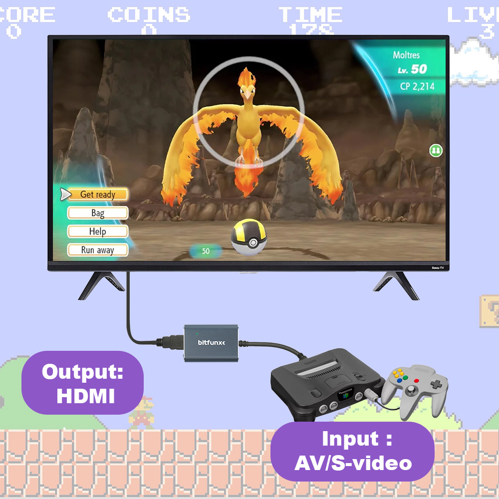Adaptador Bitfunx 720P Svideo  - Retro Handheld Console avaliação e preço