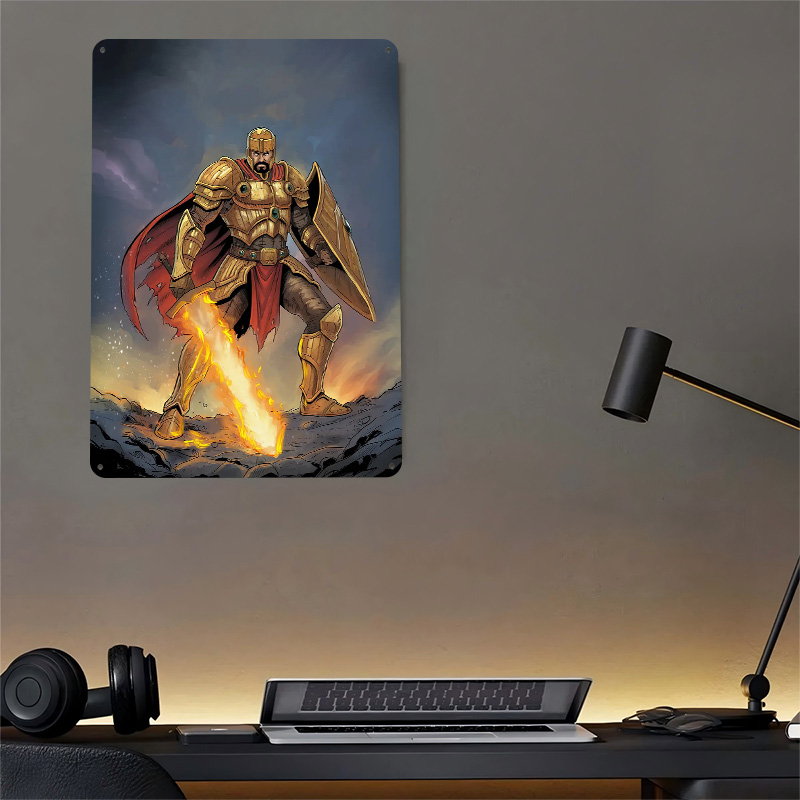 Pôster Cavaleiro Dourado com E - Retro Knight Gaming avaliação e preço