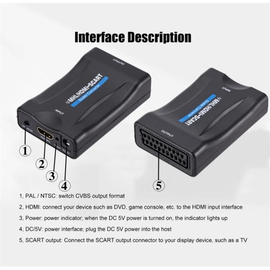 Conversor HDMI para Scart 1080 - Scart To Hdmi avaliação e preço